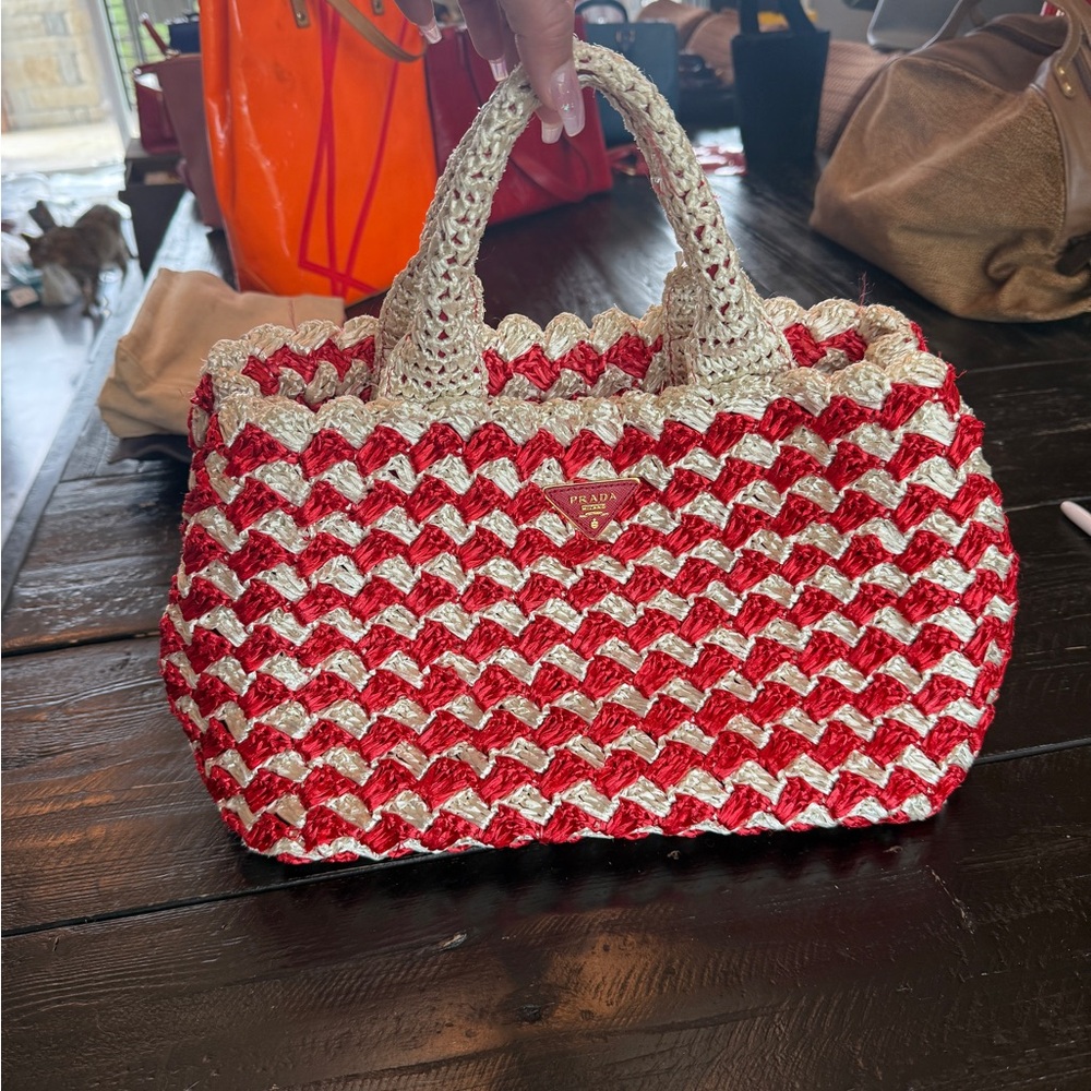 Prada Raffia Tote Bag - Picture 4 of 12